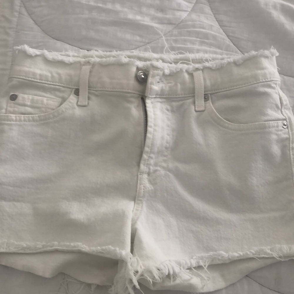 7 for all mankind white jean shorts